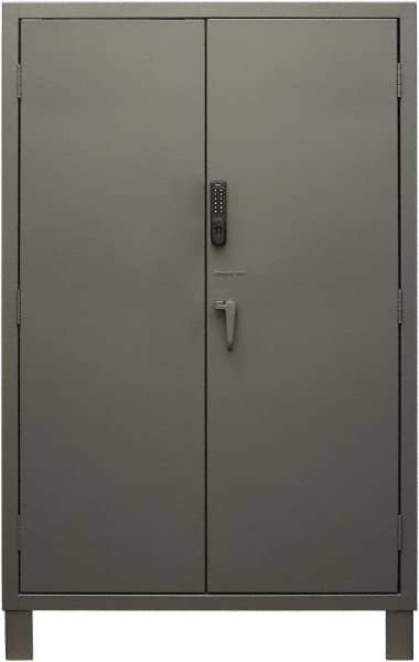 Durham - 4 Shelf Locking Storage Cabinet - Steel, 48" Wide x 24" Deep x 78" High, Gray - A1 Tooling