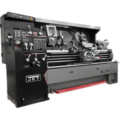 Jet - 17" Swing, 40" Between Centers, 230/460 Volt, Triple Phase Engine Lathe - 5MT Taper, 7-1/2 hp, 36 to 1,800 RPM, 3-1/8" Bore Diam, 44" Deep x 68" High x 94" Long - A1 Tooling