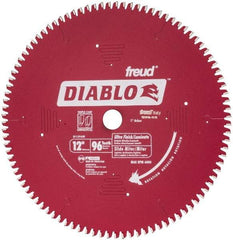 Freud - 12" Diam, 1" Arbor Hole Diam, 96 Tooth Wet & Dry Cut Saw Blade - Carbide-Tipped, Standard Round Arbor - A1 Tooling