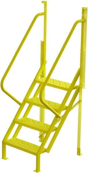 TRI-ARC - 82" 4 Step Configurable Crossover Ladder - 50° Incline, 1,000 Lb Capacity, 40" Platform Height, 30" Base Width x 35-1/2" Base Depth, Perforated Tread - A1 Tooling