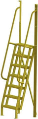 TRI-ARC - 112" 7 Step Configurable Crossover Ladder - 75° Incline, 1,000 Lb Capacity, 70" Platform Height, 30" Base Width x 28" Base Depth, Serrated - A1 Tooling