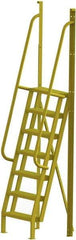 TRI-ARC - 112" 7 Step Configurable Crossover Ladder - 75° Incline, 1,000 Lb Capacity, 70" Platform Height, 30" Base Width x 28" Base Depth, Perforated Tread - A1 Tooling