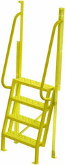 TRI-ARC - 82" 4 Step Configurable Crossover Ladder - 75° Incline, 1,000 Lb Capacity, 40" Platform Height, 30" Base Width x 20-1/2" Base Depth, Perforated Tread - A1 Tooling