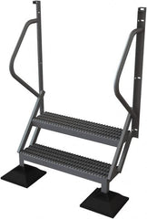 TRI-ARC - 62" 2 Step Configurable Rooftop Ladder - 50° Incline, 500 Lb Capacity, 20" Platform Height, 46-1/4" Base Width x 20" Base Depth, Serrated - A1 Tooling