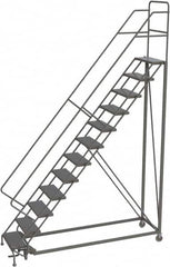 TRI-ARC - 156" 12 Step Configurable Rolling Ladder - 56° Incline, 450 Lb Capacity, 120" Platform Height, 35" Base Width x 90" Base Depth, Perforated Tread - A1 Tooling