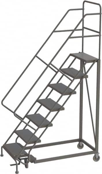 TRI-ARC - 106" 7 Step Configurable Rolling Ladder - 50° Incline, 450 Lb Capacity, 70" Platform Height, 35" Base Width x 56" Base Depth, Perforated Tread - A1 Tooling