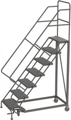 TRI-ARC - 106" 7 Step Configurable Rolling Ladder - 56° Incline, 450 Lb Capacity, 70" Platform Height, 35" Base Width x 56" Base Depth, Perforated Tread - A1 Tooling