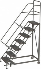 TRI-ARC - 106" 7 Step Configurable Rolling Ladder - 56° Incline, 450 Lb Capacity, 70" Platform Height, 35" Base Width x 56" Base Depth, Serrated - A1 Tooling