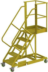 TRI-ARC - 92" 5 Step Configurable Cantilever Ladder - Supported, 300 Lb Capacity, 50" Platform Height, 30" Base Width x 64" Base Depth, Perforated Tread - A1 Tooling