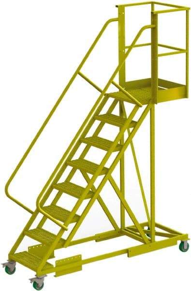 TRI-ARC - 122" 8 Step Configurable Cantilever Ladder - Supported, 300 Lb Capacity, 80" Platform Height, 30" Base Width x 89" Base Depth, Perforated Tread - A1 Tooling