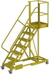 TRI-ARC - 112" 7 Step Configurable Cantilever Ladder - Supported, 300 Lb Capacity, 70" Platform Height, 30" Base Width x 81" Base Depth, Perforated Tread - A1 Tooling