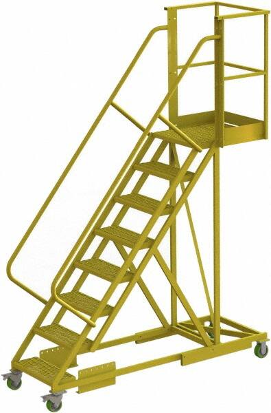 TRI-ARC - 122" 8 Step Configurable Cantilever Ladder - Supported, 300 Lb Capacity, 80" Platform Height, 30" Base Width x 89" Base Depth, Serrated - A1 Tooling