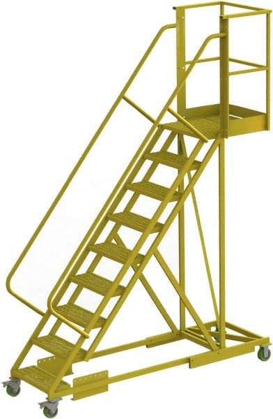 TRI-ARC - 132" 9 Step Configurable Cantilever Ladder - Supported, 300 Lb Capacity, 90" Platform Height, 30" Base Width x 97" Base Depth, Serrated - A1 Tooling