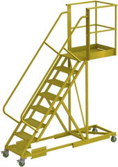 TRI-ARC - 122" 8 Step Configurable Cantilever Ladder - Supported, 300 Lb Capacity, 80" Platform Height, 30" Base Width x 99" Base Depth, Perforated Tread - A1 Tooling