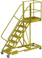 TRI-ARC - 112" 7 Step Configurable Cantilever Ladder - Supported, 300 Lb Capacity, 70" Platform Height, 30" Base Width x 91" Base Depth, Serrated - A1 Tooling