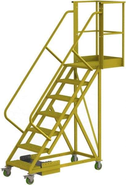 TRI-ARC - 112" 7 Step Configurable Cantilever Ladder - Unsupported, 300 Lb Capacity, 70" Platform Height, 30" Base Width x 81" Base Depth, Perforated Tread - A1 Tooling