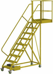 TRI-ARC - 132" 9 Step Configurable Cantilever Ladder - Unsupported, 300 Lb Capacity, 90" Platform Height, 30" Base Width x 107" Base Depth, Serrated - A1 Tooling