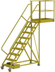 TRI-ARC - 132" 9 Step Configurable Cantilever Ladder - Unsupported, 300 Lb Capacity, 90" Platform Height, 30" Base Width x 117" Base Depth, Perforated Tread - A1 Tooling