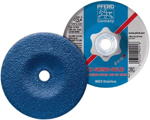 PFERD - 46 Grit, 7" Wheel Diam, Type 27 Depressed Center Wheel - Aluminum Oxide - A1 Tooling