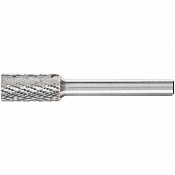 PFERD - 3/8" Cut Diam, 1/4" Shank Diam, Cylinder Head Double Cut Burr - Carbide, Flat End, 3/4" LOC, 2-1/2" OAL - A1 Tooling