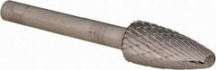 PFERD - 1/2" Cut Diam, 1/4" Shank Diam, Tree with Radius Head Double Cut Burr - Carbide, Radius End, 1" LOC, 2-3/4" OAL - A1 Tooling