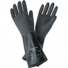 Ansell - 14 mil Thick, Chemical Resistant Gloves - SZ 7 14"14ML BLK 1/PR CHEM-TEK RGH FIN CHEM GLV - A1 Tooling