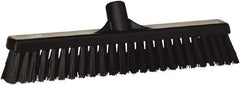 Vikan - 16" Combo Duty Synthetic Push Broom - 2" Bristle Length, Plastic Block, European Threaded Handle Connection - A1 Tooling