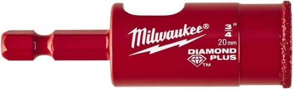 Milwaukee Tool - 3/4" Diam, 1-1/2" Cutting Depth, Hole Saw - Diamond Grit Saw, Continuous Edge - A1 Tooling