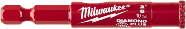 Milwaukee Tool - 3/8" Diam, 1-1/2" Cutting Depth, Hole Saw - Diamond Grit Saw, Continuous Edge - A1 Tooling