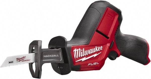 Milwaukee Tool - 12V, 0 to 3,000 SPM, Cordless Reciprocating Saw - 5/8" Stroke Length, 12" Saw Length, Lithium-Ion Batteries Not Included - A1 Tooling