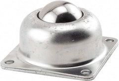 Hudson Bearing - 1-1/2 Inch Diameter, Square, Stainless Steel Ball Transfer - 1.1875 Inch Mount Height, 250 Lb. Capacity - A1 Tooling