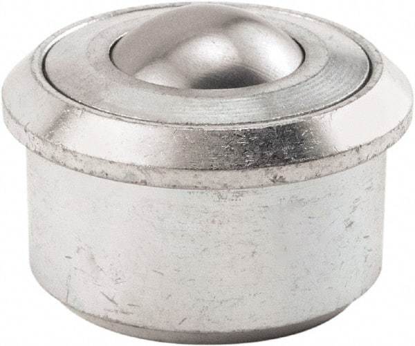 Hudson Bearing - 1.1875 Inch Diameter, Round, Stainless Steel Ball Transfer - 2 Inch Overall Diameter, 1/2 Inch Mount Height, 750 Lb. Capacity - A1 Tooling