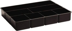 Rubbermaid - 7 Compartment, 15 Inch Wide x 11.73 Inch Deep x 2-1/2 Inch High, Drawer Organizer - Plastic, Black - A1 Tooling