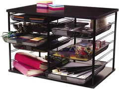 Rolodex - 23.9" Wide x 16.06" High x 15.51" Deep MDF Document Organizer - 12 Compartments, Black, 11" Wide Compartment - A1 Tooling