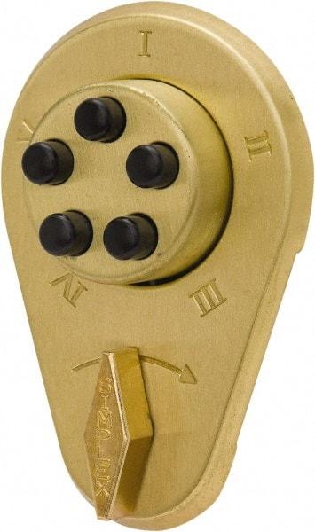 Kaba Access - 1-3/4 to 2-1/8" Door Thickness, Bright Brass Finish, Mechanical Deadbolt - Nonhanded Handling, Combination Override, Keyless Cylinder - A1 Tooling