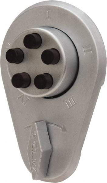 Kaba Access - 1-3/4 to 2-1/8" Door Thickness, Satin Chrome Finish, Push Button Deadbolt - Nonhanded Handling, Combination Override, Keyless Cylinder - A1 Tooling