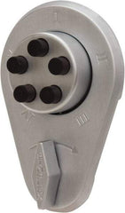 Kaba Access - 1-3/8 to 1-1/2" Door Thickness, Satin Chrome Finish, Push Button Deadbolt - Nonhanded Handling, Combination Override, Keyless Cylinder - A1 Tooling