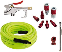 Legacy - 11 Piece Blow Gun & Hose Compressor Accessory Kit - 50' Hose, 3/8" Hose ID, 1/4" Fitting - A1 Tooling