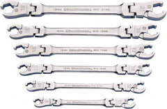 GearWrench - 6 Piece, 9mm to 21mm, Flare Nut Wrench Set - Metric Measurement Standard, Chrome Finish - A1 Tooling