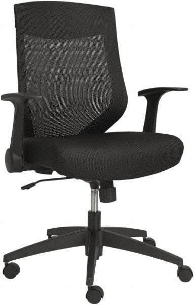 ALERA - 36-5/8 to 42-7/8" High Mid Back Chair - 26" Wide x 22-1/2" Deep, Fabric Mesh Seat, Black - A1 Tooling