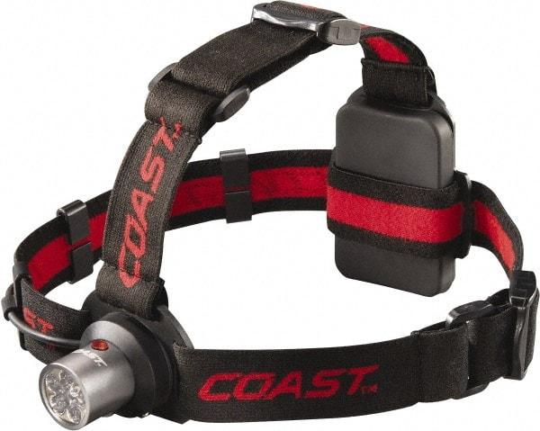 Coast Cutlery - White, Red LED Bulb, 145 Lumens, Hands-free Flashlight - Black, Red Plastic Body, 3 AAA Batteries Included - A1 Tooling