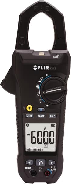 FLIR - CM83, CAT IV, Digital True RMS Wireless Clamp Meter with 1.45" Clamp On Jaws - 1000 VAC/VDC, 600 AC/DC Amps, Measures Voltage, Capacitance, Current, Frequency, Resistance - A1 Tooling