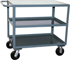 Jamco - 2,400 Lb Capacity, 24" Wide x 48" Long x 36" High Heavy Duty Service Cart - 3 Shelf, Steel - A1 Tooling