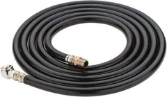 PRO-SOURCE - 1/4" ID x 1/2" OD 10' Long Air Tank Hose - Tire Chuck Ends, 300 Working psi, 158°, 1/4" Fitting, Black - A1 Tooling