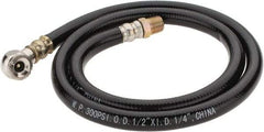 PRO-SOURCE - 1/4" ID x 1/2" OD 3' Long Air Tank Hose - Tire Chuck Ends, 300 Working psi, 158°, 1/4" Fitting, Black - A1 Tooling