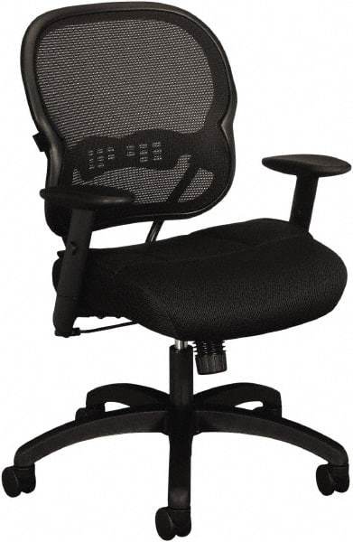 Basyx - 41-3/4" High Mid Back Chair - 27-3/8" Wide x 26-3/8" Deep, Padded Mesh Seat, Black - A1 Tooling