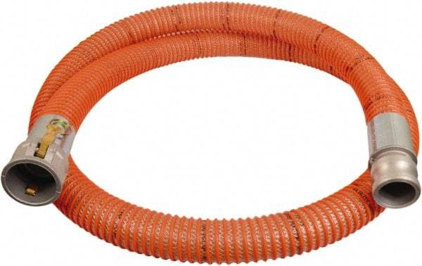 Alliance Hose & Rubber - -13 to 140°F, 2" Inside x 2.46" Outside Diam, PVC Liquid Suction & Discharge Hose - Clear & Orange, 25' Long, 29 Vacuum Rating, 100 psi Working - A1 Tooling