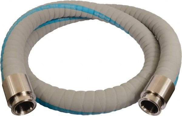 Continental ContiTech - 1" Inside x 1.56" Outside Diam, 220°F, Tri-Clovers Food & Beverage Hose - 1-1/2" Bend Radius, Gray, 15' Long, 250 Max psi, 29 Vacuum Rating - A1 Tooling