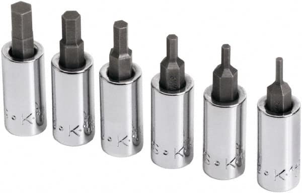 SK - 6 Piece 1/4" Drive Metric Hex Bit Socket Set - 2 to 6mm Hex - A1 Tooling