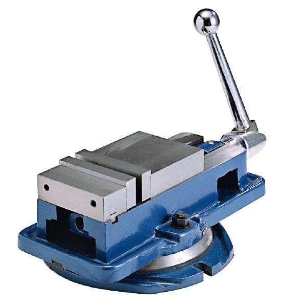 Interstate - 4" Jaw Width, 4" Jaw Opening Capacity, Horizontal Swivel Machine Vise - Manual Operation, 4,409 Lb Capacity, 1 Station, 14.85" Long x 4-31/32" High x 1-1/8" Deep, 1-1/8" Jaw Height - A1 Tooling